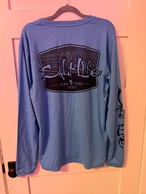 Salt Life Heather Blue SLX Medium Long Sleeve Tee